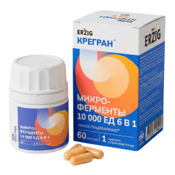 Крегран микроферменты 10000ЕД 6в1 капс. №60