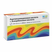 Ацетилсалициловая кислота+Аскорбиновая кислота таб. 500мг+25мг №20