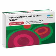 Ацетилсалициловая к-та кардио таб. кш/раств п.п.о 100мг №30