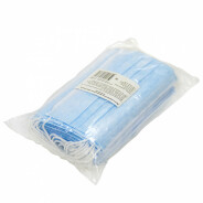 Маска медицинская однораз 3-х сл на резинках голубая №50